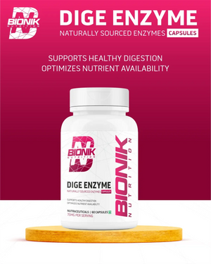 Bionik Nutrition Dige Enzyme | Advanced Digestive Enzyme Supplement for Nutrient Absorption | 60 Tablets - BIONIK NUTRITION