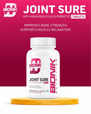Bionik Nutrition Joint Sure | Bone & Joint Support Supplement with Calcium, D3, K2 & Probiotics | 60 Tablets - BIONIK NUTRITION