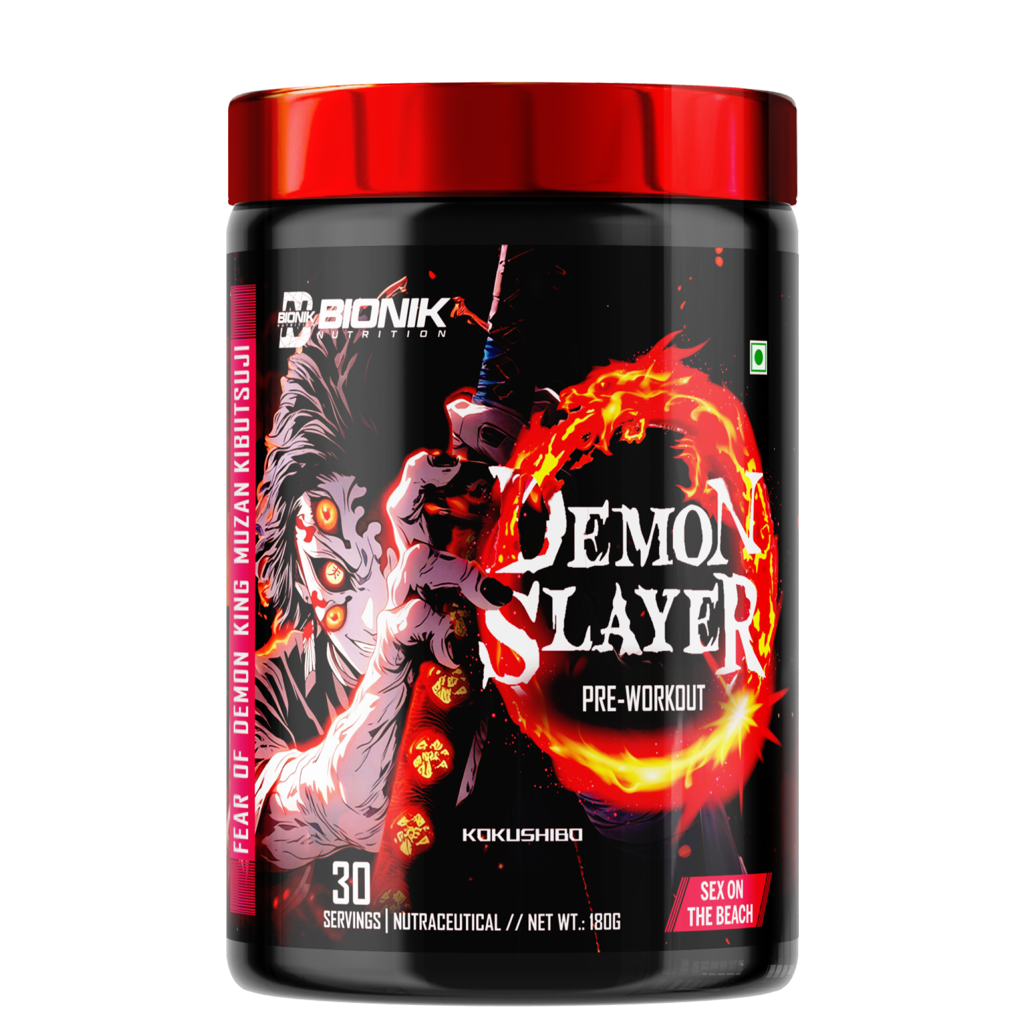 BIONIK NUTRITION Demon Slayer Pre-Workout Powder with Beta-Alanine, Creatine, Citrulline & Caffeine | Energy, Endurance & Muscle Pump Formula | Focus & Workout Performance Booster