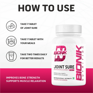 Bionik Nutrition Joint Sure | Bone & Joint Support Supplement with Calcium, D3, K2 & Probiotics | 60 Tablets - BIONIK NUTRITION