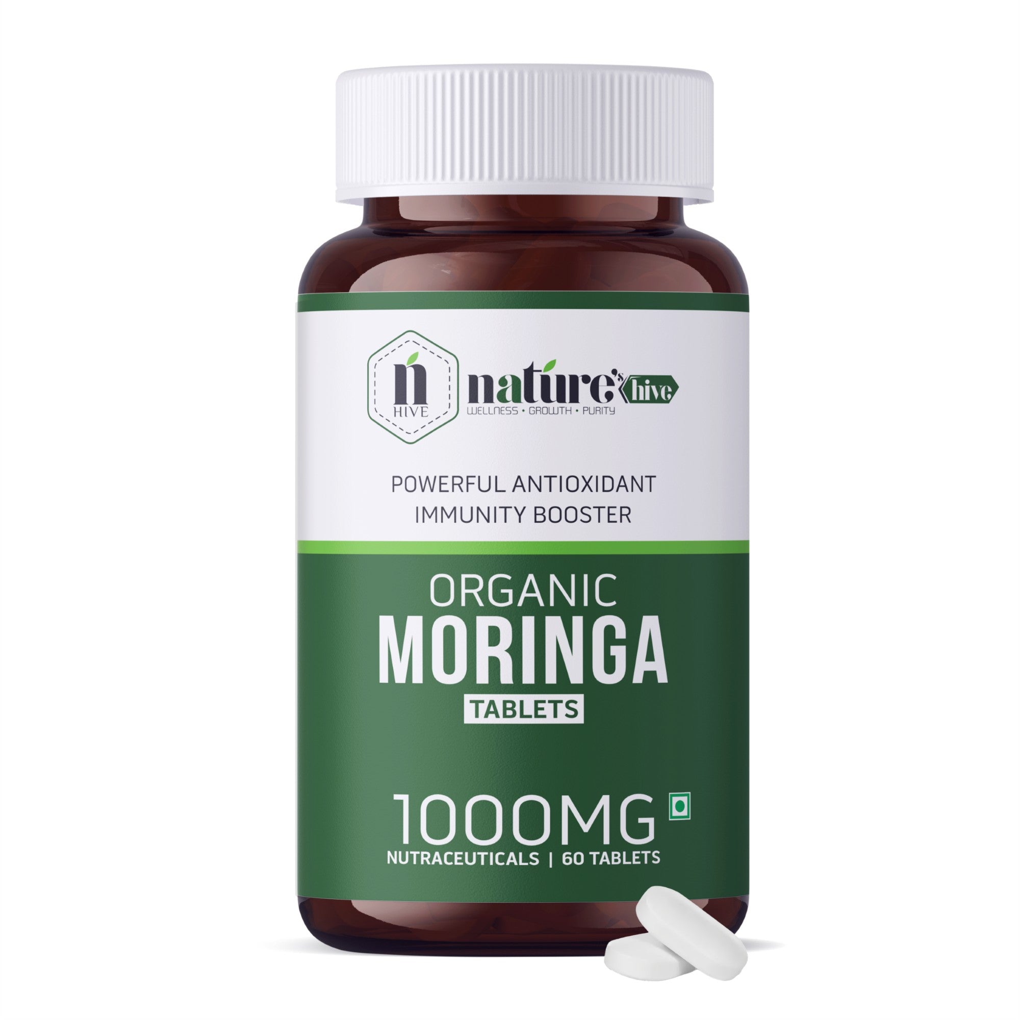 Nature's Hive Moringa Tablets | Superfood Energy, Immunity & Nutrition Support | Moringa Leaf Extract | 60 Tablets