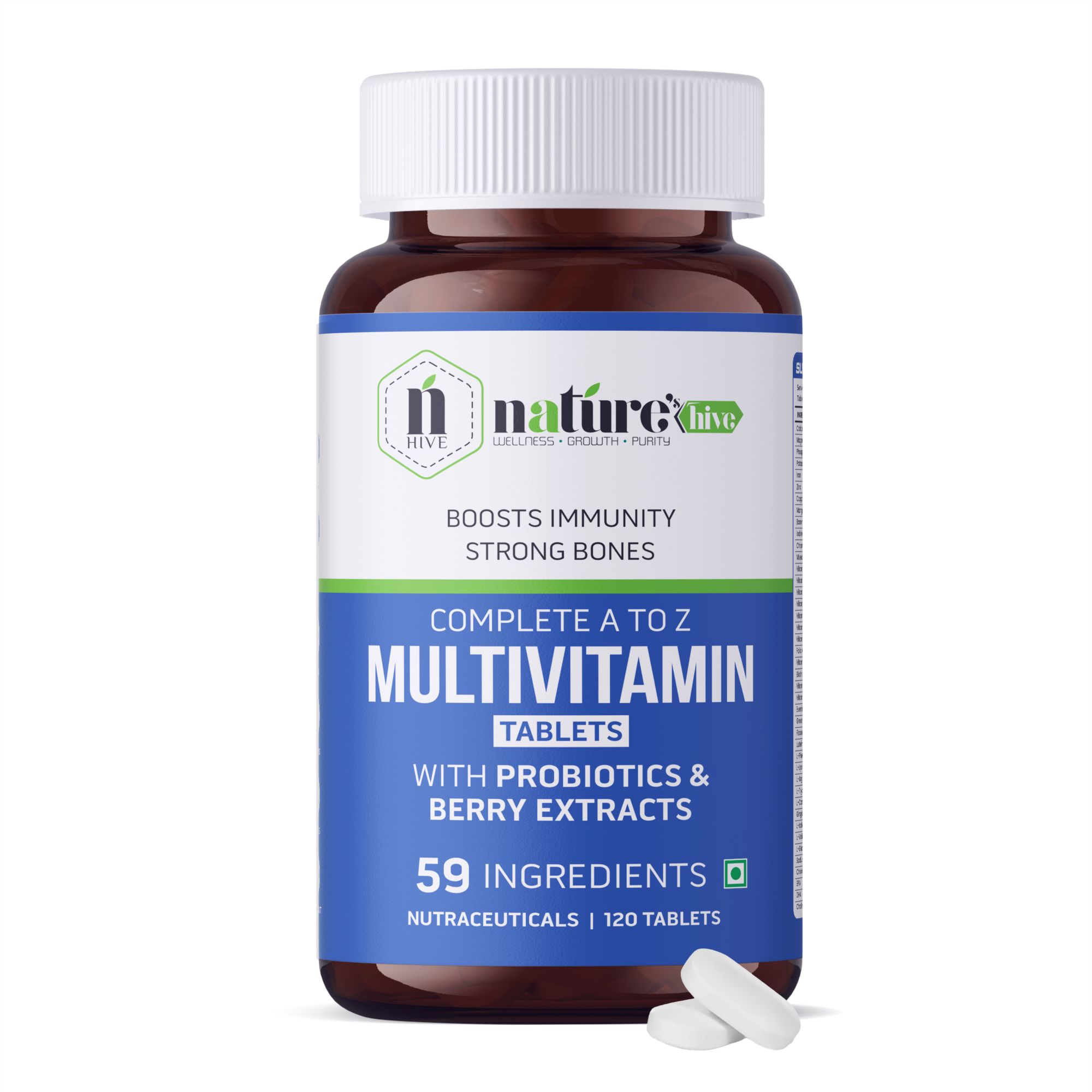 Nature's Hive Multivitamin Tablets | Daily Immunity, Energy & Nutritional Support | Complete Vitamin Complex | 60 Tablets
