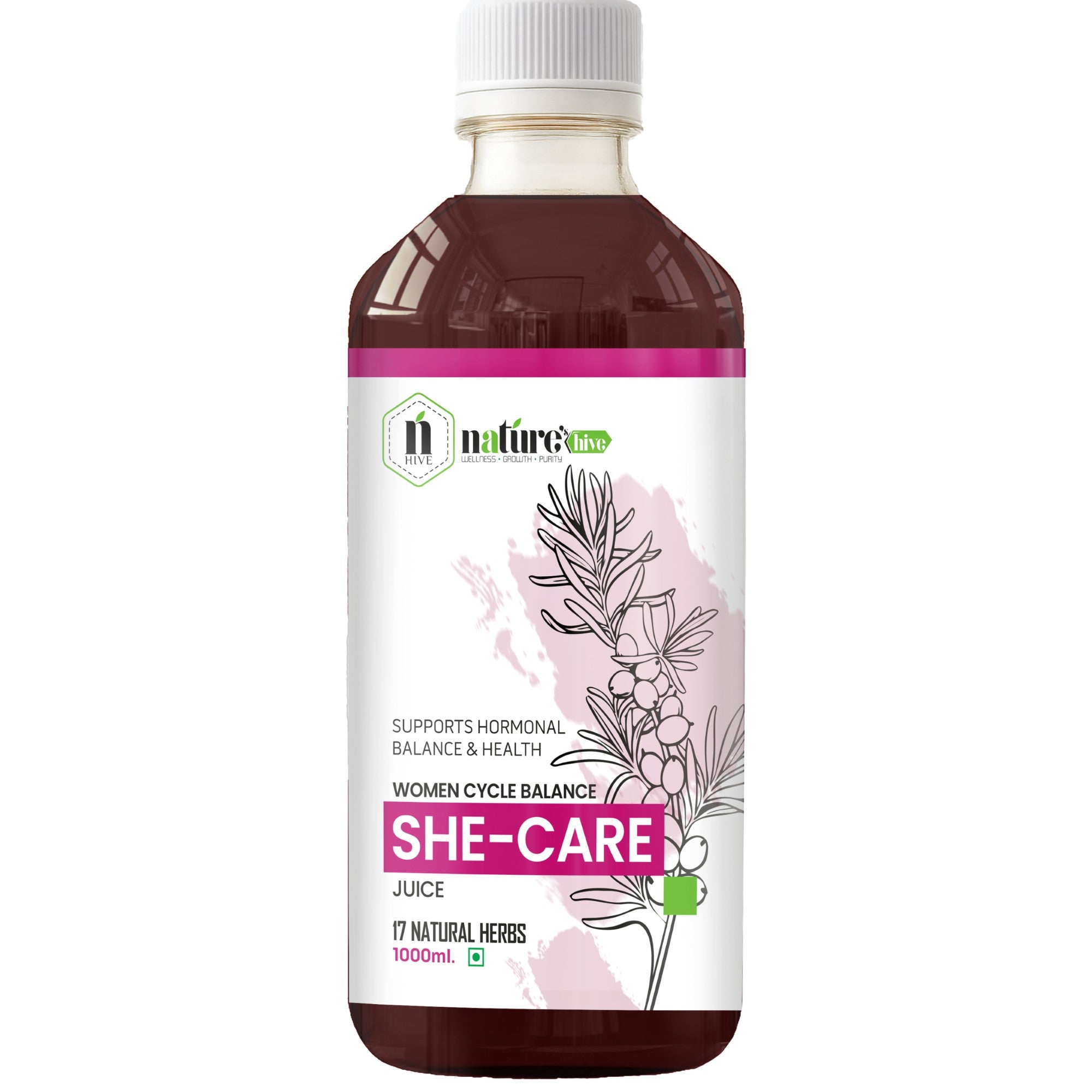 Nature's Hive She Care Juice | Women's Health & Hormonal Balance Support | Ayurvedic Female Wellness Juice | 1 L